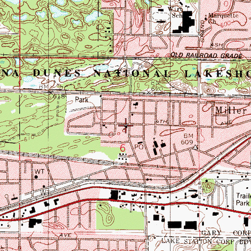 Topographic Map of Bethel Evangelical Lutheran Church, IN