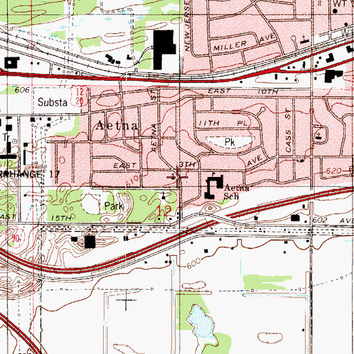 Topographic Map of Resurrection Lutheran Church (historical), IN