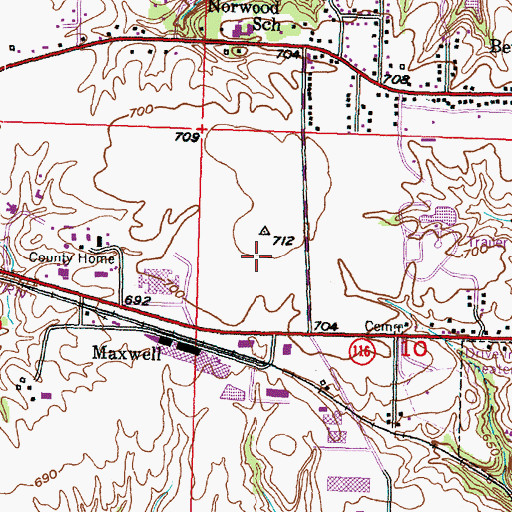 Topographic Map of Peoria County Jail, IL