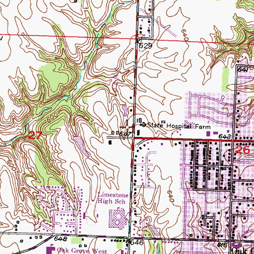 Topographic Map of Alpha Park Library, IL