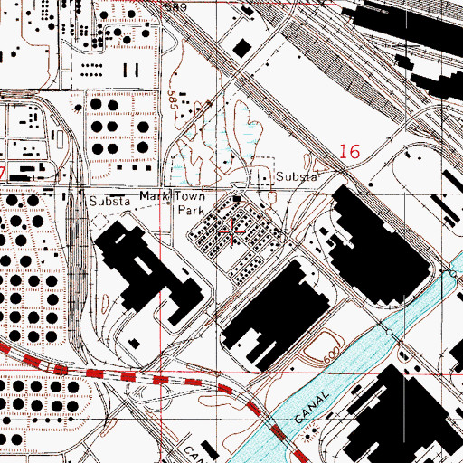 Topographic Map of Marktown Historic District, IN