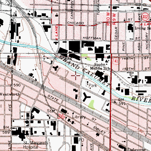 Topographic Map of People's Park, IN