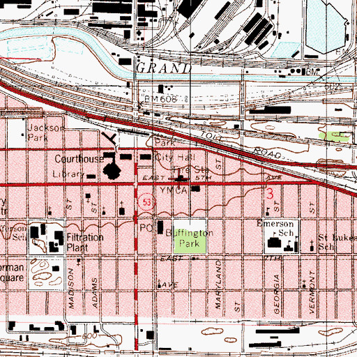 Topographic Map of Gary Fire Department Station 1, IN