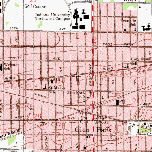 Topographic Map of Grace United Methodist Church, IN