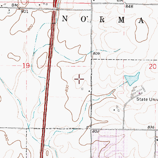 Topographic Map of Normal Community High School, IL