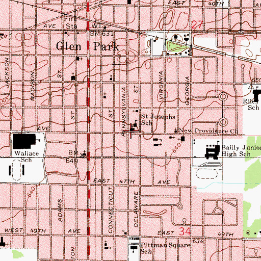 Topographic Map of Saint Joseph the Worker Church, IN
