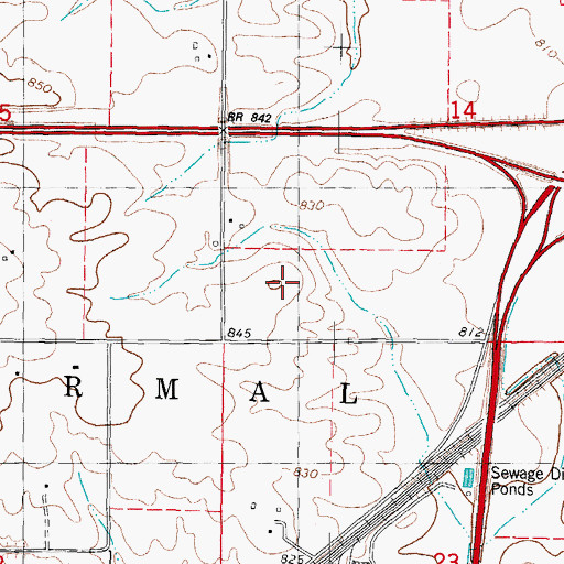 Topographic Map of Calvary Methodist Church, IL