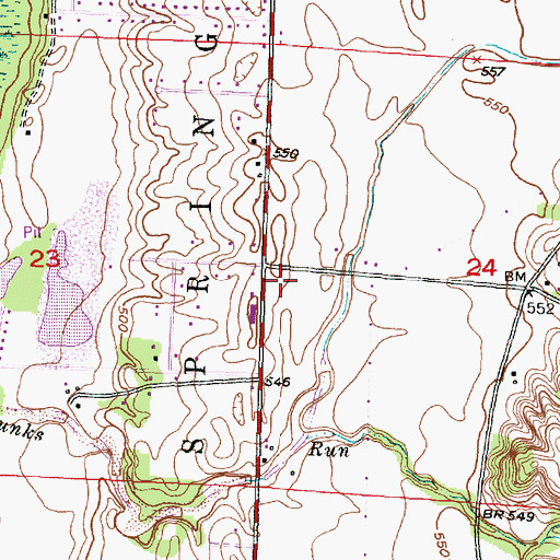 Topographic Map of Spring Bay Township Hall, IL