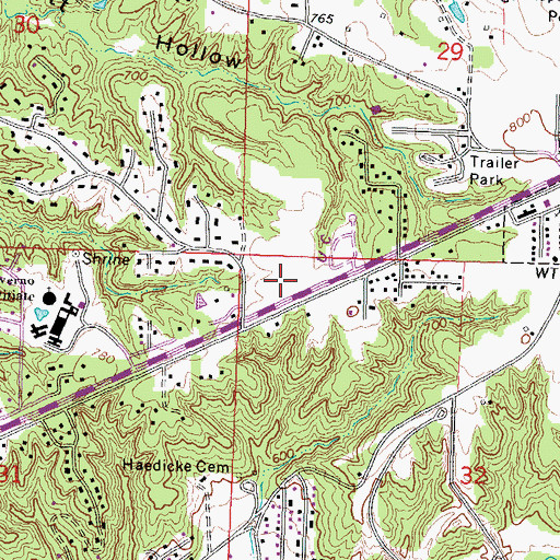 Topographic Map of Willow Hill Church, IL