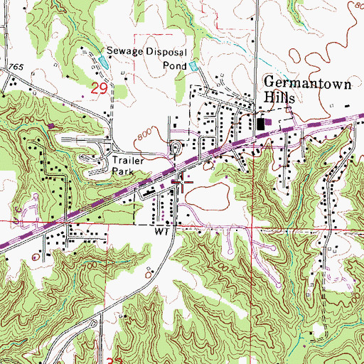 Topographic Map of Germantown Hills Community Center, IL
