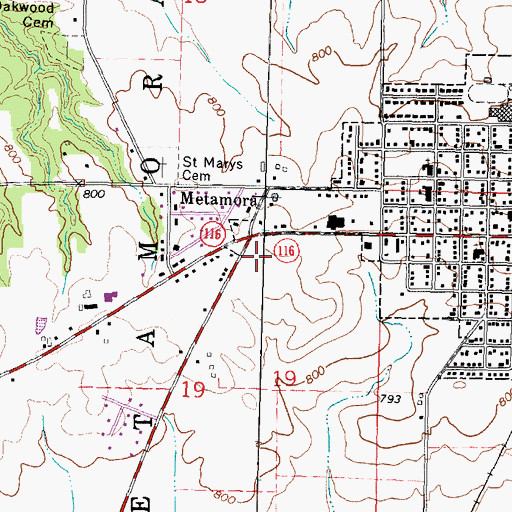 Topographic Map of Christian Union Church, IL