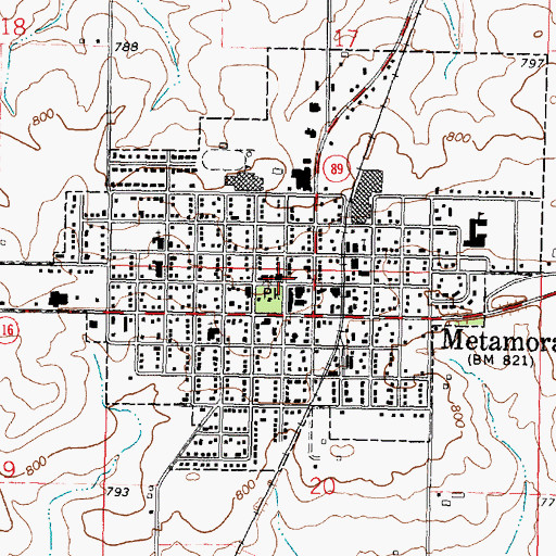 Topographic Map of Metamora Courthouse, IL