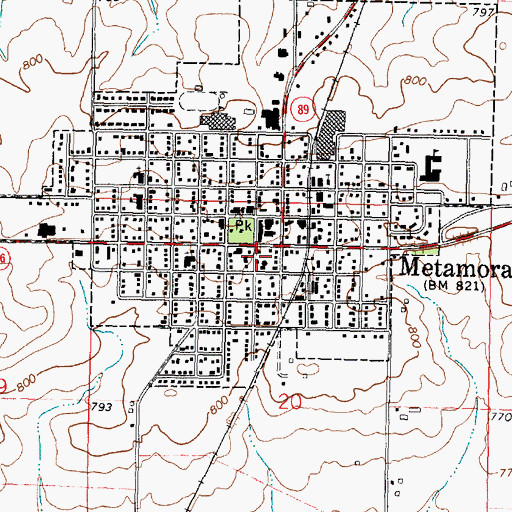 Topographic Map of Metamora Volunteer Fire Department, IL
