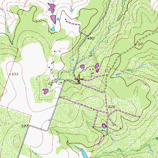 Topographic Map of T K Wilson Cemetery, TX