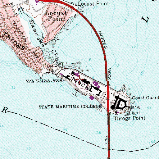 Topographic Map of Battery Hazzard (historical), NY