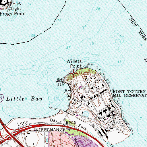 Topographic Map of Battery Baker (historical), NY