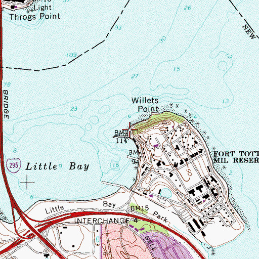 Topographic Map of Battery Burnes (historical), NY
