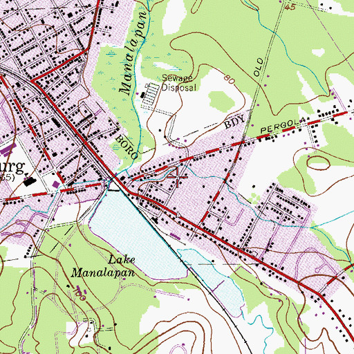 Topographic Map of Saint John's Baptist Church, NJ