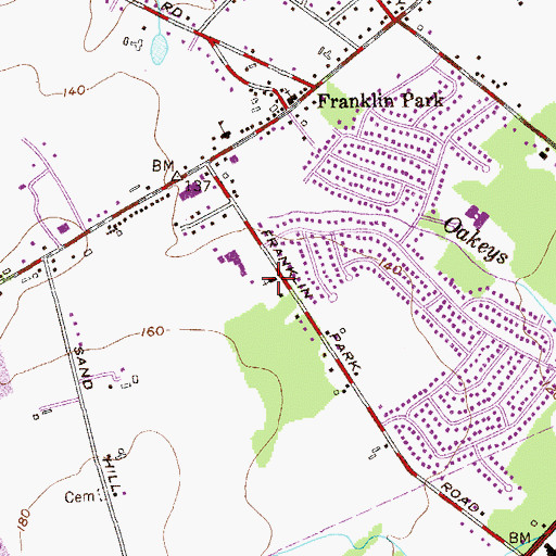 Topographic Map of Saint Augustine Roman Catholic Church, NJ