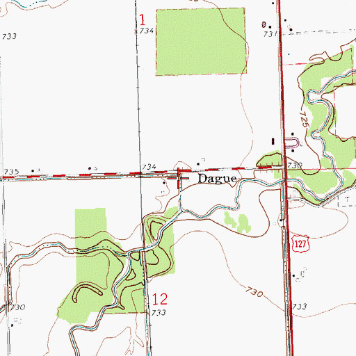 Topographic Map of Dague Post Office (historical), OH