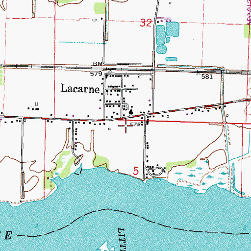 Topographic Map of Lacarne Post Office, OH