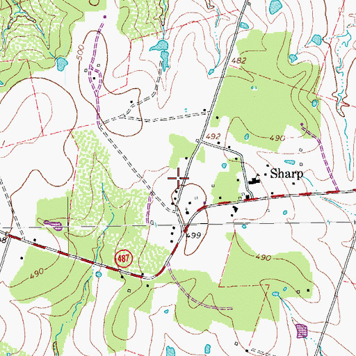 Topographic Map of Graves Cemetery, TX