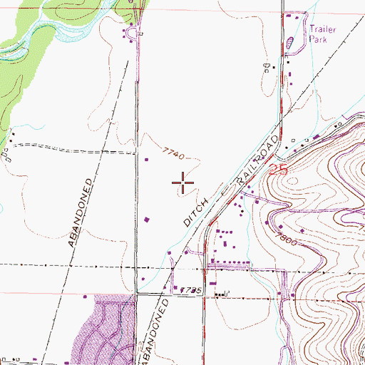 Topographic Map of KVLE-FM (Gunnison), CO