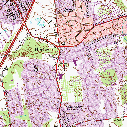 Topographic Map of East Brunswick Baptist Church, NJ