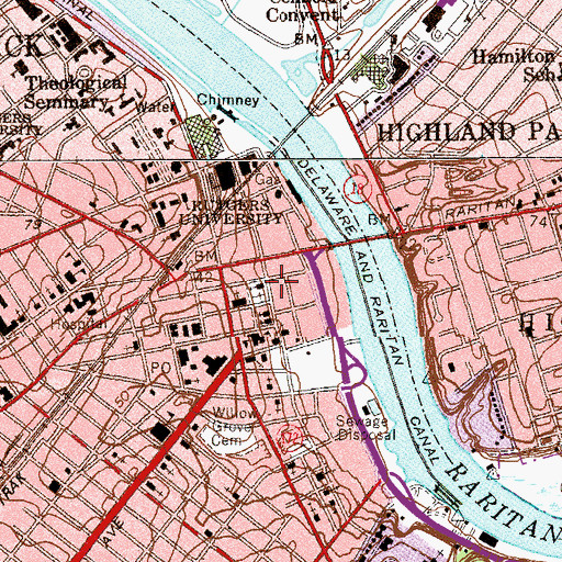 Topographic Map of Christ Episcopal Church, NJ