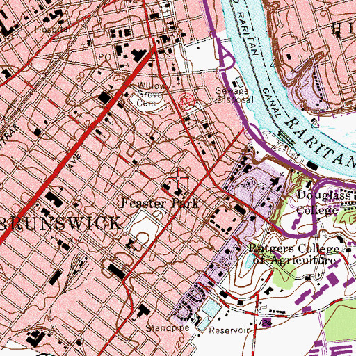 Topographic Map of Sacred Heart Church, NJ
