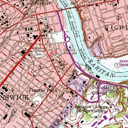 Topographic Map of Saint John the Baptist Roman Catholic Church, NJ