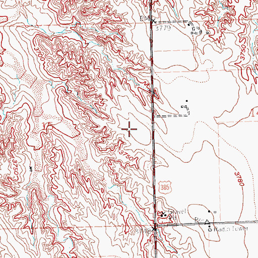 Topographic Map of KJBS-FM (Julesburg), CO