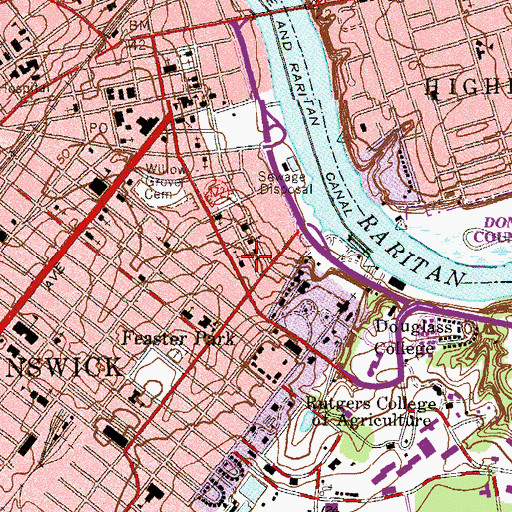 Topographic Map of Saint John the Evangelist Church, NJ