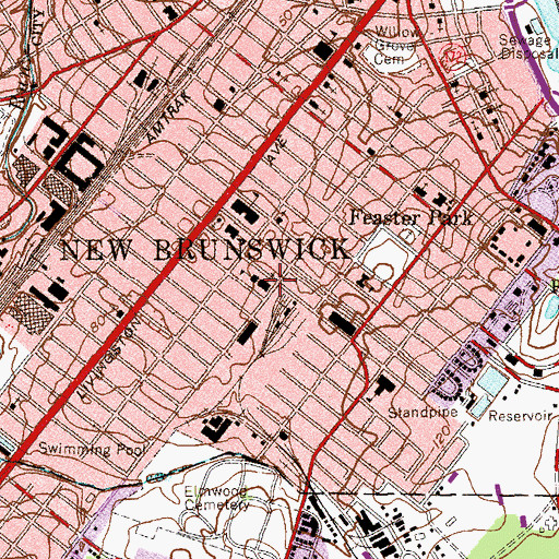 Topographic Map of Saint Mary of Mount Virgin Church, NJ