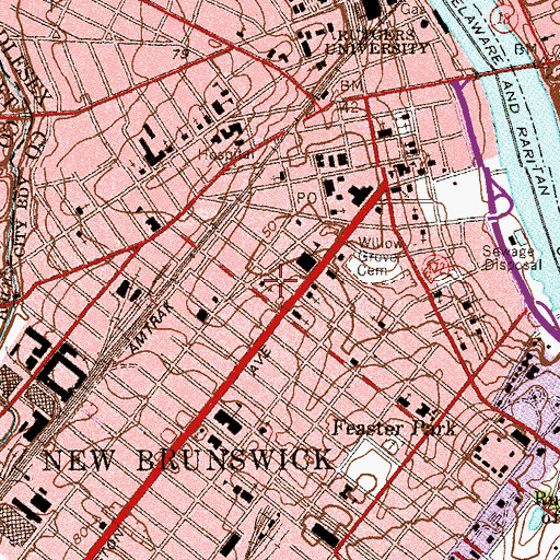 Topographic Map of Suydam Street Reformed Church, NJ