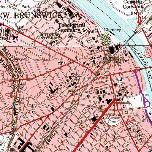 Topographic Map of Saint Peter the Apostle Elementary School, NJ