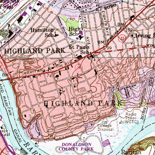 Topographic Map of All Saints Episcopal Church, NJ