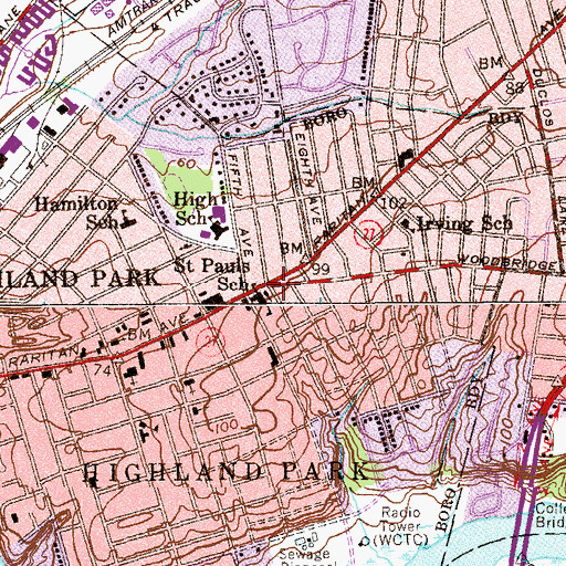 Topographic Map of Saint Paul the Apostle Church, NJ