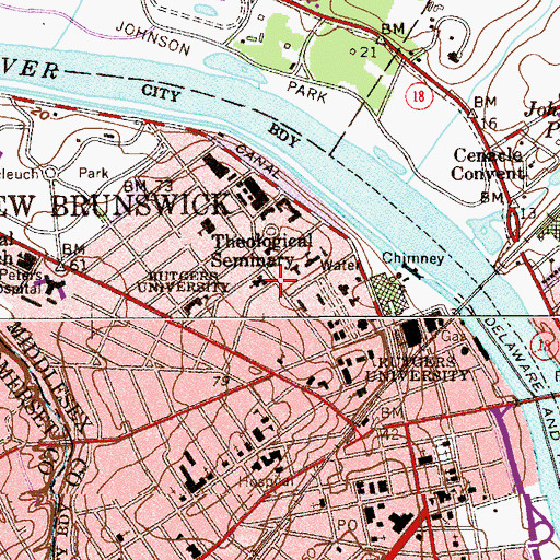 Topographic Map of Second Reformed Church, NJ