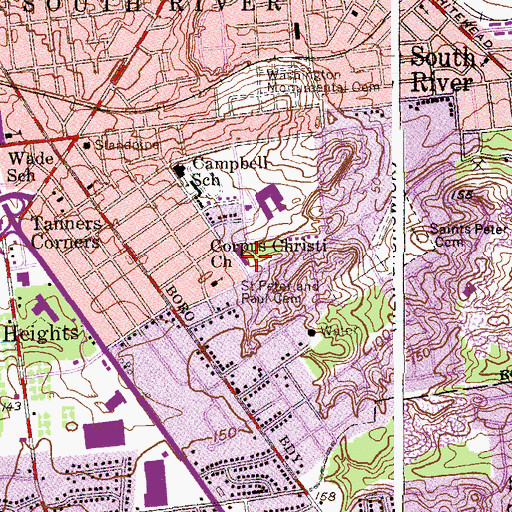 Topographic Map of Corpus Christi Elementary School, NJ