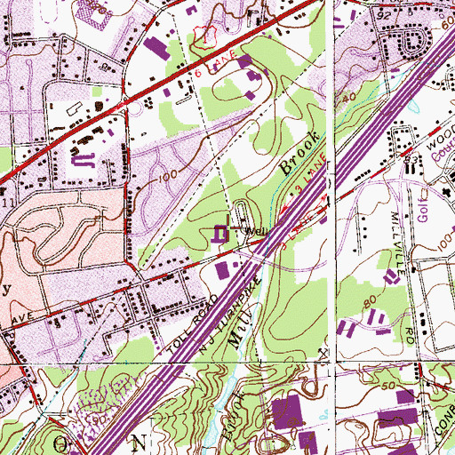 Topographic Map of Benjamin Franklin Elementary School, NJ