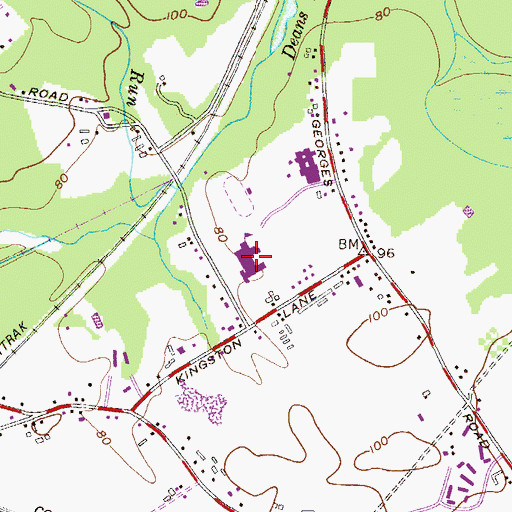 Topographic Map of Crossroads Middle School South Campus, NJ
