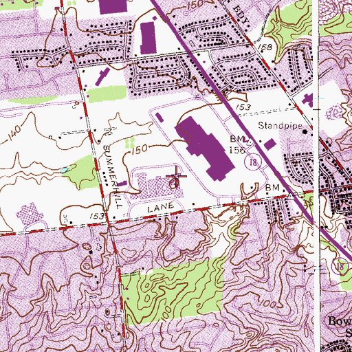 Topographic Map of East Brunswick Vocational School, NJ