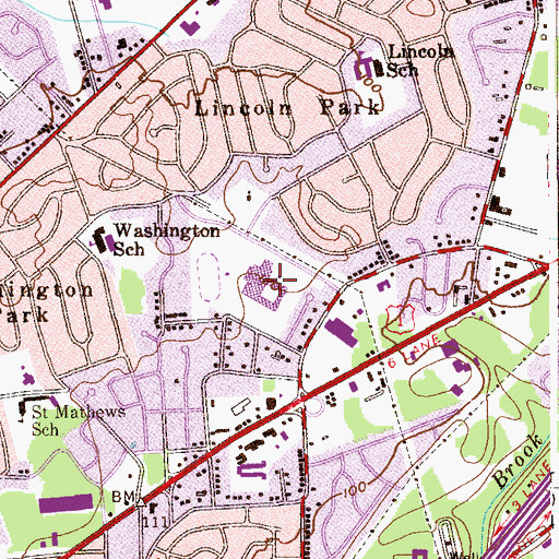 Topographic Map of Edison High School, NJ