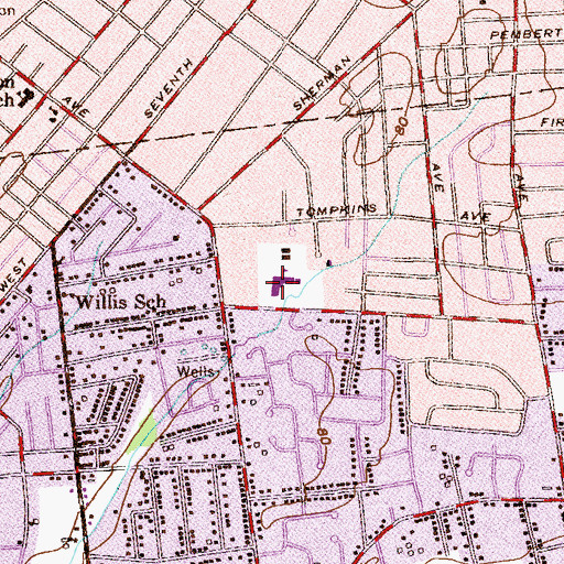 Topographic Map of Franklin Elementary School, NJ