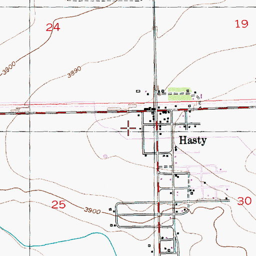 Topographic Map of KNIC-FM (Lamar), CO