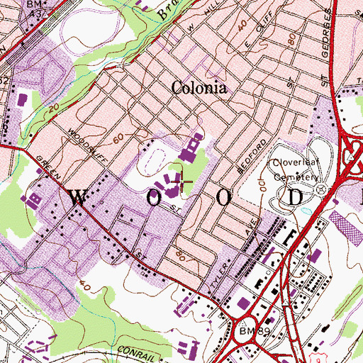 Topographic Map of Iselin Middle School, NJ