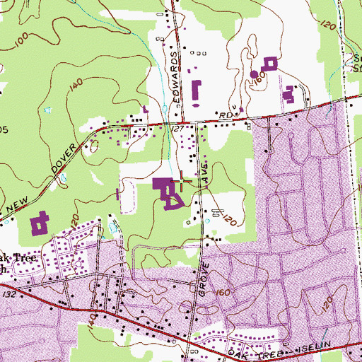 Topographic Map of J P Stevens High School, NJ