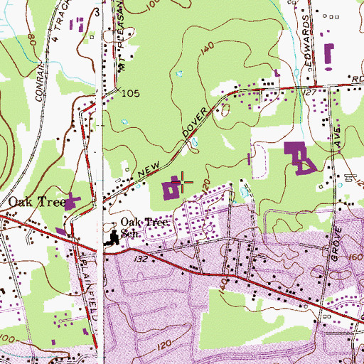 Topographic Map of John Adams Middle School, NJ