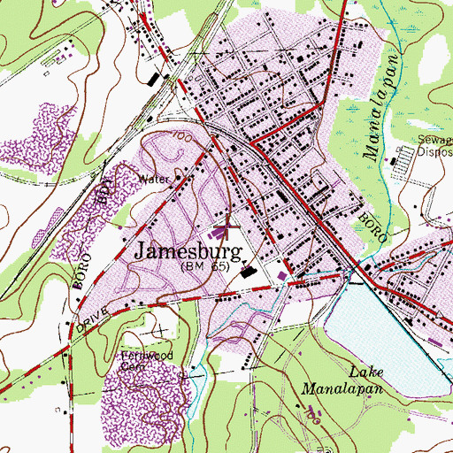 Topographic Map of John F Kennedy Elementary School, NJ
